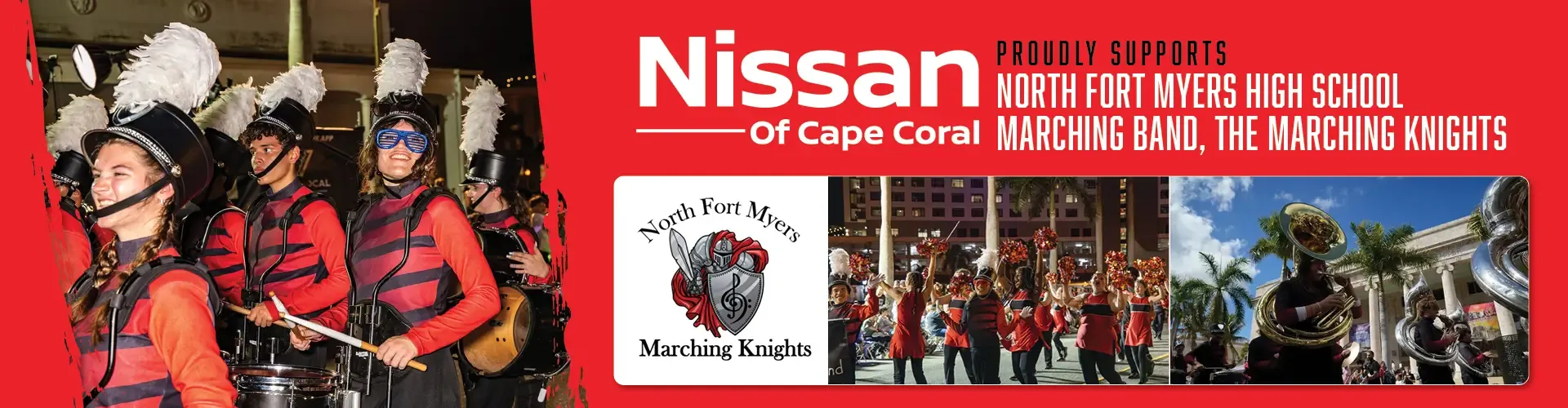 Nissan of Cape Coral proudly supports North Fort Myers High School Marching Band the Marching Knights